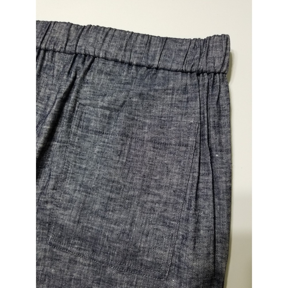 Theory Thorina Tierra Wash Linen Cropped Pants Deep Denim NWT Size 4 $285 - Picture 12 of 16